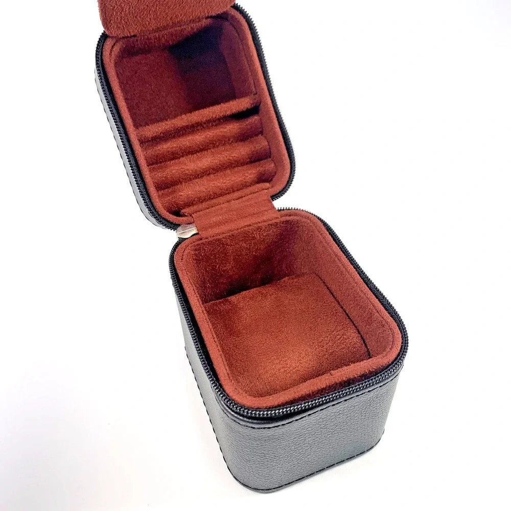 Rothwell 1 Watch & Jewelry Travel‎ Case (BLACK / RUST) Sturdy